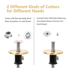 Newkiton Wheel Marking Gauge Pro with Micro Adjustment Function, 1 Bearing Wheel Cutter for Softwood, 1 Locking Wheel Cutter for Hardwood, 1 Screwdriver Included (Black)