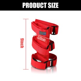 ZKFAR Pack-1 Fire-extinguisher Holder Adjustable Roll Bar, American Flag Pattern, Jeep Wrangler Roll Bar Fire Extinguisher Strap, Universal for Jeep Wrangler 1965-2022 JK JKU TJ CJ Gladiator (Black)