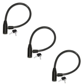 Urban August Cerradura Original Para Refrigerador: Cerradura Con Llave De Cable Multifuncional, Para Refrigeradores Y Gabinetes De Puertas Francesas (Llaves Iguales) Regular Negro - Paquete De 3