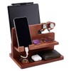 UNICRAFTALE 25.9x18.6x18cm Wood Mobile Phone Holders Wood Phone Docking Station