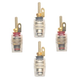 SYCZIOHU 2 Pair 4 mm Banana Plug Socket Amplifier Speaker Terminal Connector Crystal Gold Plate Binding Post for Amplifier Speaker (2 Red and 2 Black)
