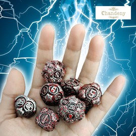 Chandini Polyhedral Dice Set Metal TRPG Table Game Board Game Antique Copper