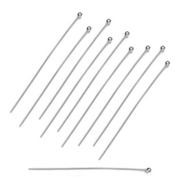 My-Bead Set of 10 Rivet Pins 925 Sterling Silver 20 mm x 0.5 mm Head Diameter 1.8 mm for DIY Earrings