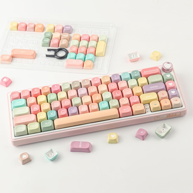 TYRIXKI PBT Keycaps 126 Keys MOA Profile Cute Keycap Dye-Sublimation