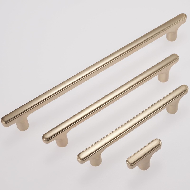 POVEFONK 10 Pack 3 inch(76mm) Champagne Bronze Kitchen Cabinet Handles