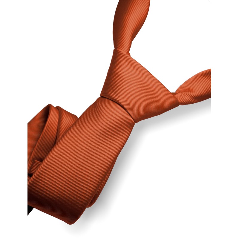 RBOCOTT Rust Tie Formal Silk Necktie for Men (Rust)