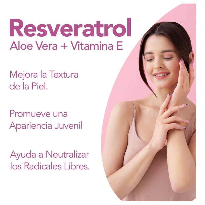 Resveratrol + Vitamina E + Colageno Tipo 1 y Tipo