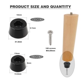 Wkmamo 100 Pcs Rubber Cutting Board Feet for Small Kitchen Appliances Furniture Feet Rubber Buffer Cutting Board Feet with Stainless Steel Screws