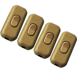 4 x Intermediate Switch Cord Switch - 2-3-Pin 6A 250V - Cord Intermediate Switch, Rocker Switch, Cable Switch, Gold