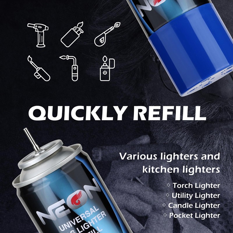 NEON Butane Refill, 300ml 7X Filtered Premium Butane Fuel, 4