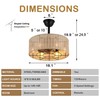18" Boho Caged Ceiling Fan with Lights, Rattan Fan with