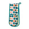 Retro Spot Recycled Cotton Double Oven Gloves - Teal