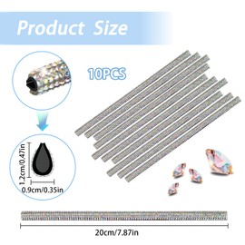 VBGURR Pack of 10 Bling Ventilation Grille Interior Stripes Fashion Car Accessories Interior for All Curved Ventilation Slits Generic Car Accessories Interior Decoration Coloured Diamonds Decorative