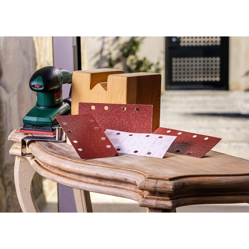 Bosch 25-teiliges Schleifblatt-Set für Schwingschleifer, Körnung 240, 2607017108