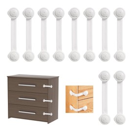 DIYCUT 10 Stück Schubladensicherung von 16 cm Länge, Selbstklebende Schrankschloss Baby in Bärenkopfform, Schrank Kindersicherung, für Schubladen, Kühlschränke, Mikrowellen