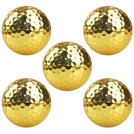 VIEAURA Golf Balls, Gold, Set of 5, Gold Color, Presents, Competitions, Prizes, Funny Goods, First Ball Ceremony