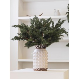 MISSPIN 10 Pcs 33 Inches Christmas Cedar Branches, Artificial Christmas Cedar Branches DIY Crafts Faux Christmas Norfolk Pine Branches for Xmas Indoor Outdoor Home Decora