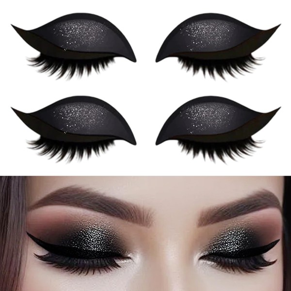 Lazy Eye Shadow Eyelash Patch, Eyeshadow Eyelashes Makeup Stickers, 2-in-1