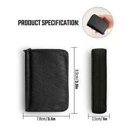 TACTICAL_GEEK PC1 EDC Wallet 11 Compartment Nylon Credit Card Sleeves for Credit Cards Lightweight Waterproof Zip Wallet Minimalist Wallet for Men and Women with Coin Pocket, X-pac Light Black, Black