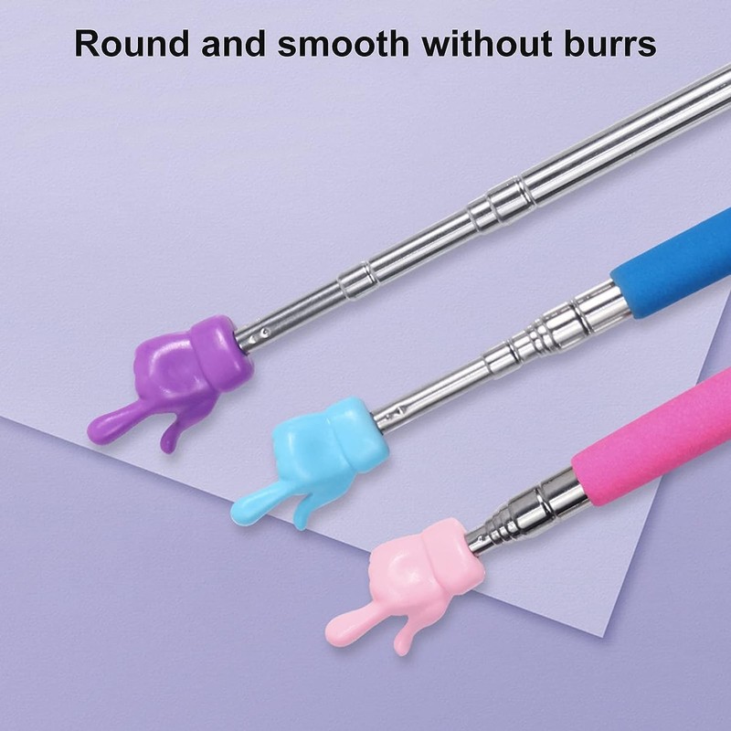 Black Telescopic Teachers Pointer,Metal Hand Retractable Pointer Extended Length,Stick for