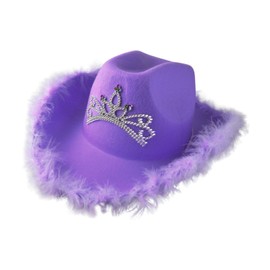 Vaveren Cowgirl Hat Adults Cowboy Hat for Costumes Stage Performance Party Favor Dancing, Purple