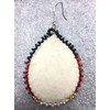 Handmade Seed Beaded Teardrop Hook Earrings (Brown)