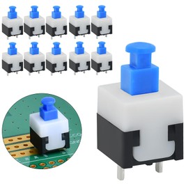 2Amp Mini Momentary Push Button Switch Brake Switch 8 * 8mm 0.32in 12VDC Handle 5.08mm/0.2in SPST 2Pin On Off Self-Reset Power Button 25Pcs for Motorcycle Electric Scooter