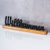 levandeo Lettering Welcome 45 cm Metal Black Mango Wood Decorative