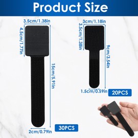 GCNWW Under Desk Cable Management Kit, 50 Pieces Hook and Loop Straps, 20 Standard 30 Heavy Duty Holds 15 Cables, Workspace Office Organizer