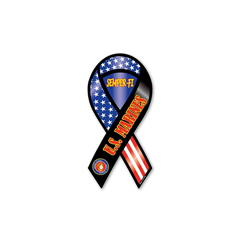 Semper-Fi US Marines 2-in-1 Ribbon Magnet by Magnet America is