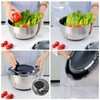 supernal 5.3Qt Salad Spinner Lettuce Spinner with Stop Button Vegetable