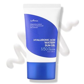 ISNTREE Protector Solar Facial Hyaluronic Acid Watery Sun Gel - Coreano SPF 50+ PA++++ con 8 Tipos de Ácido Hialurónico, Acabado Dewy, 50 ml