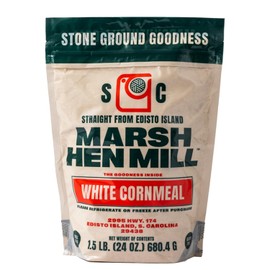 Marsh Hen Mill Stone Ground White Cornmeal | Heirloom Corn Flour | All Purpose Flour For Baking & Cooking | Versatile & Consistent Results | Grown on Family Farm | Organic Cornmeal | 24 Oz Pack