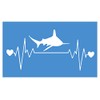EZ-STIK Shark Heartbeat lifelineI250 8" Wide Sticker Decal Great White
