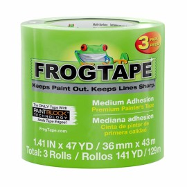 FrogTape 1.41 in. x 47 yd Green Multi-Surface Painter's Tape, PAINTBLOCK, 3 Pack