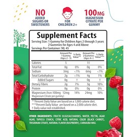 SUNNY SAM- “Gomitas de Magnesio para Niños y Adultos 100mg Calm Magnesium Chews Sup Masticable con Citrato de Magnesio