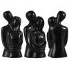 Rockcloud Natural Black Obsidianl Hugging Couple Statue Romantic Love Stone