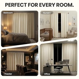 Eclipse Kendall Blackout - Panel de Cortina Termal, Marfil, 107 cm x 213 cm (42 in x 84 in)                                                           