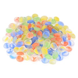 M METERXITY High Luster Round Fire Glass Beads, Glass Gems, Glass Pebbles, Glass Marbles for Vases/Fire Pit/Crafts/Aquarium/Garden Decorations 18-22mm, 900g/1.98-Pound [Mixed Colors]