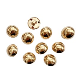 PEPPERLONELY 10PC Simple Dome Metal Buttons for Clothing, Jeans, Crafts, Pants, Blazer, Sewing, Jacket, Jewlery Making (Gold, 18mm)