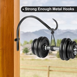 HOOSUN Metal Hanging Hook, 10.6 inch Indoor Outdoor Wall Mount Plant Holder for Hanging Baskets, Wind Chimes, Lanterns, Bird Feeders, Home Decor