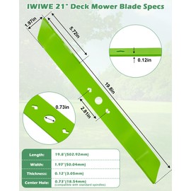 IWIWE 21 Inch Lawn Mower Blade, Replacement Blade Compatible with Greenworks 21" Mower, Replaces MO48L4422, MO40L4413, MO40L03, C3208101 (1 Pack)