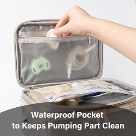 Bolsa de almacenamiento compatible con Willow, Elvie, estuche de transporte para sacaleches portátil (gris)