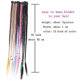Clip-In Hair Extension Braids Dreadlocks Hair Extensions, Clip In Box Braids (Natural Black - 1 Braid On A Clip)