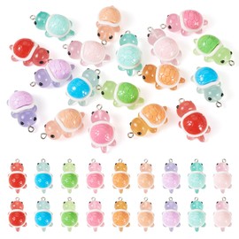 Spritewelry 18Pcs Glow in the Dark Turtles Charms Luminous Resin Sea Ocean Animal Tortoise Pendants for Earrings Necklace Jewelry Making