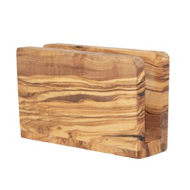 NATUREHOME High-quality napkin holder made of sustainable olive wood, exclusive, durable and environmentally friendly napkin dispenser, wood, standing 16 x 10 x 5 cm