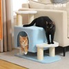 UYMI Cute Dog Stairs & Cat Scratching Post with Condo,