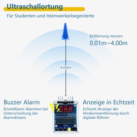 EIELE Ultrasonic Distance Meter for Soldering, Adjustable Alarm Distance, Ultrasonic Module, Practical Soldering Projects for Beginners and Students (Soldering Required)