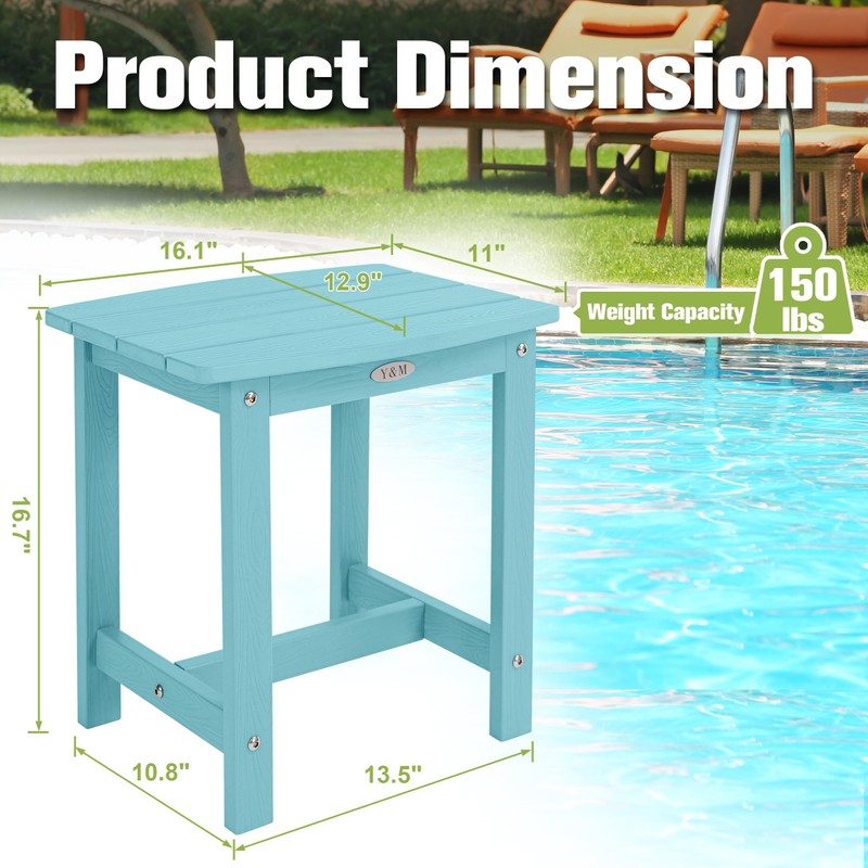 Y&M Outdoor Side Table, HIPS Adirondack Small Single Table, Waterproof