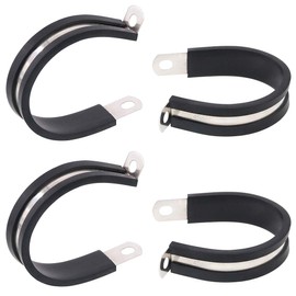 Keadic Pack of 20 Stainless Steel Pipe Clamps with Rubber Insert, Padded Insulated Clamps, Screw Pipe Clamps, Pipe Clamps, Joint Pipe Clamps, P-Clip, Cable Clamp, Cable Clamp Set, Hose Clamps